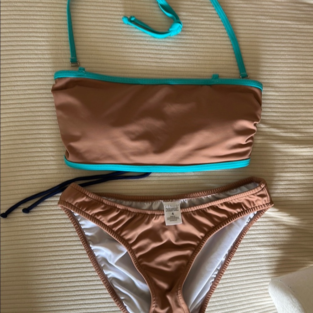Venus Brown and Teal Bikini Set